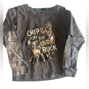 Camo hunting father/child long sleeve deer hunting t shirt size 4
